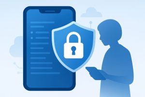 This picture shows a mobile device and a lock. This picture is a symbol picture fitting the content of the article.